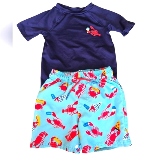 Cat & Jack Other - Cat & Jack Navy and Light Blue Lobster Bathing Suit 2t